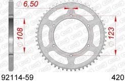AFAM Tandwiel Achterzijde Staal 59T - 420