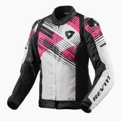 Rev'it Apex H2O Ladies Motorjas -Motoraccessoires revit apex h2o ladies motorjas zwart wit roze 907d